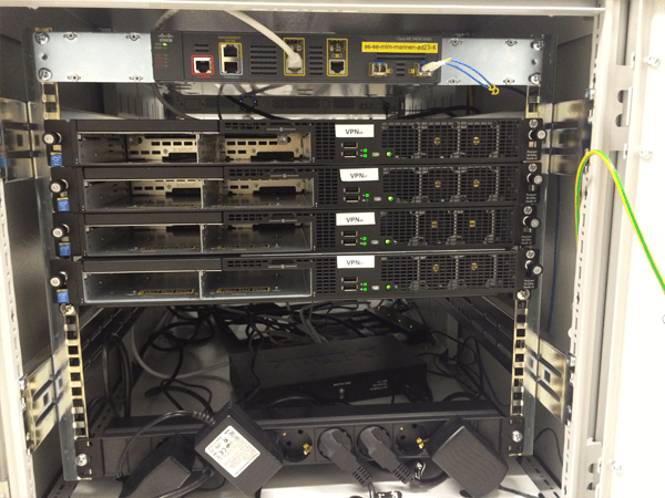 The front of the rack cabinet when open The front of the rack cabinet when open